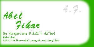 abel fikar business card